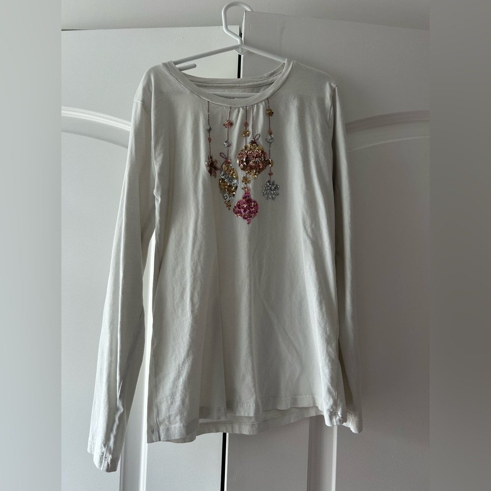 Embellished Long Sleeve JCrew Top Girl